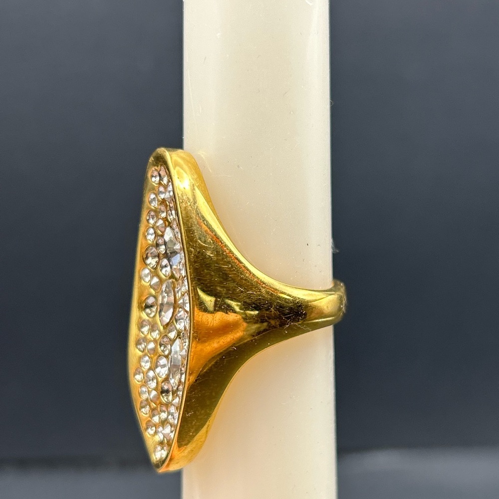 Alexis Bittar Gold and Crystal Ring~Size 7 - Picture 3 of 6